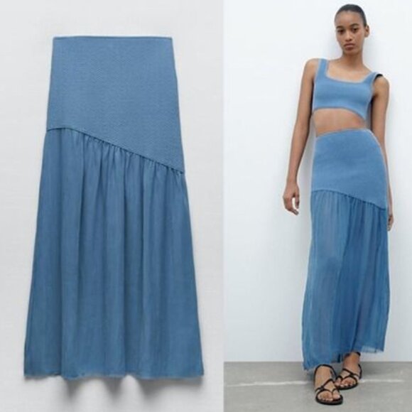 Zara Dresses & Skirts - Zara Mixed Texture Knit Skirt